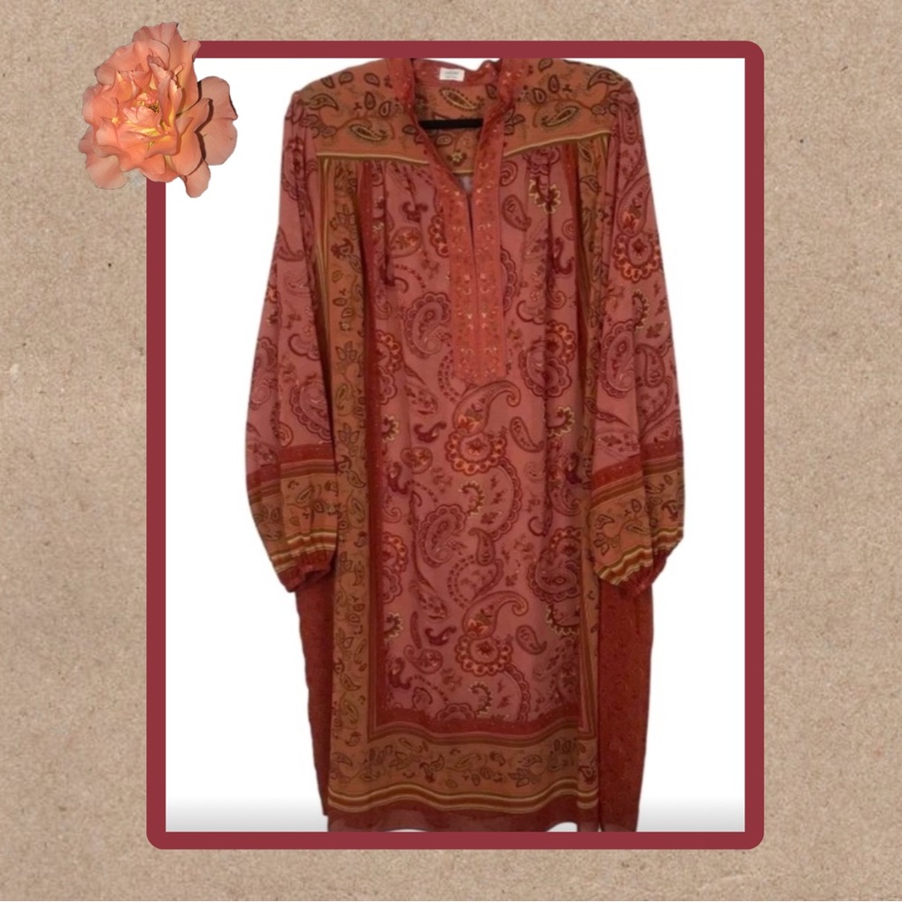 Aritzia sheer patterned boho dress. Size Large.